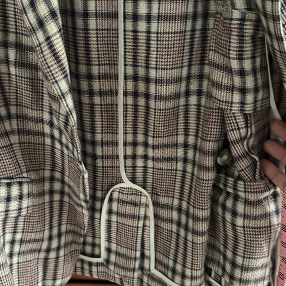 Isabel Marant Etoille Plaid Linen Jacket unlined Sz 42 - Picture 6 of 8